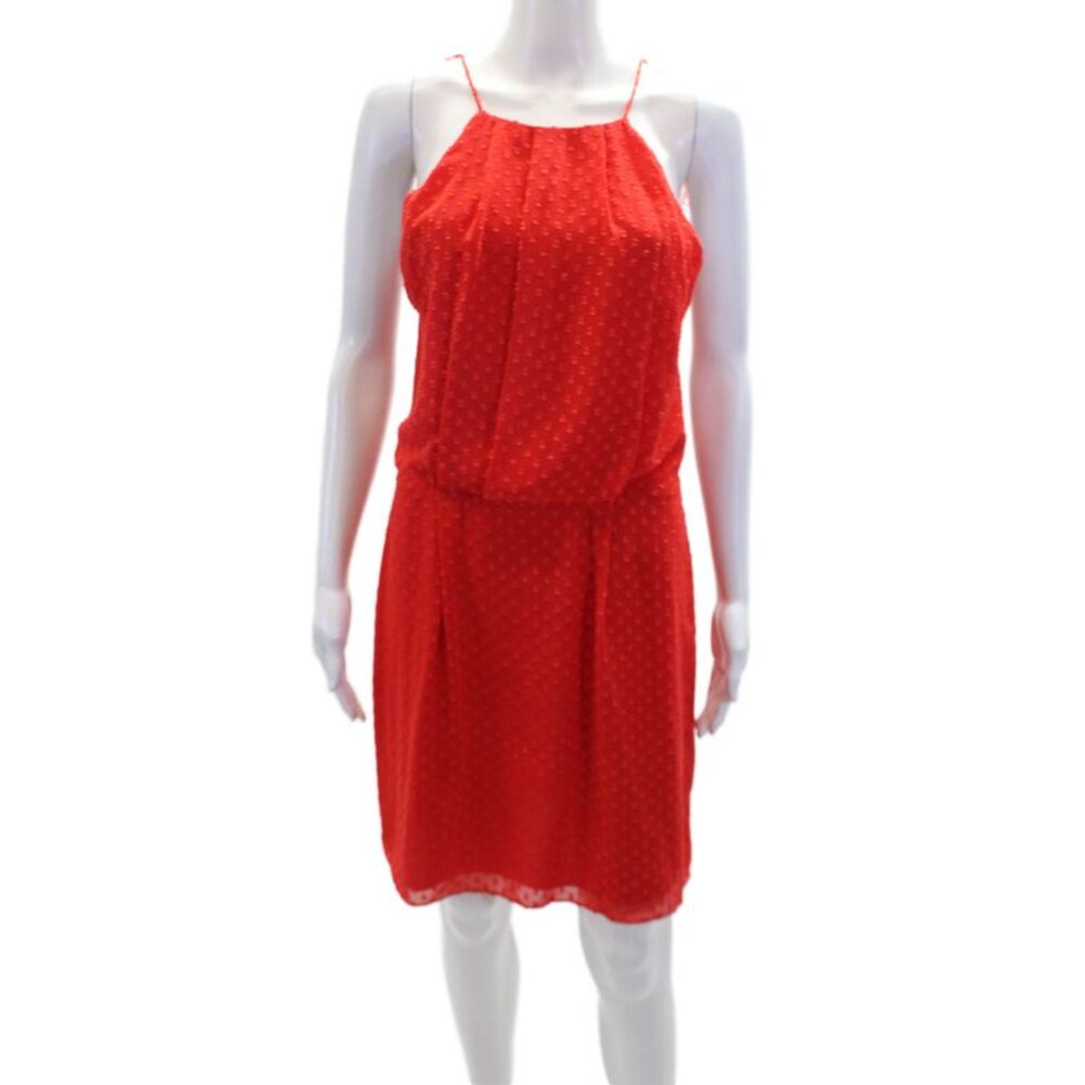 Samsoe & Samsoe Womens Open Back Lace Trim Short Willow Dress Red Size Medium